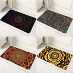 tapis sol mandala géométrique boho noir bleu vert rouge jaune or
