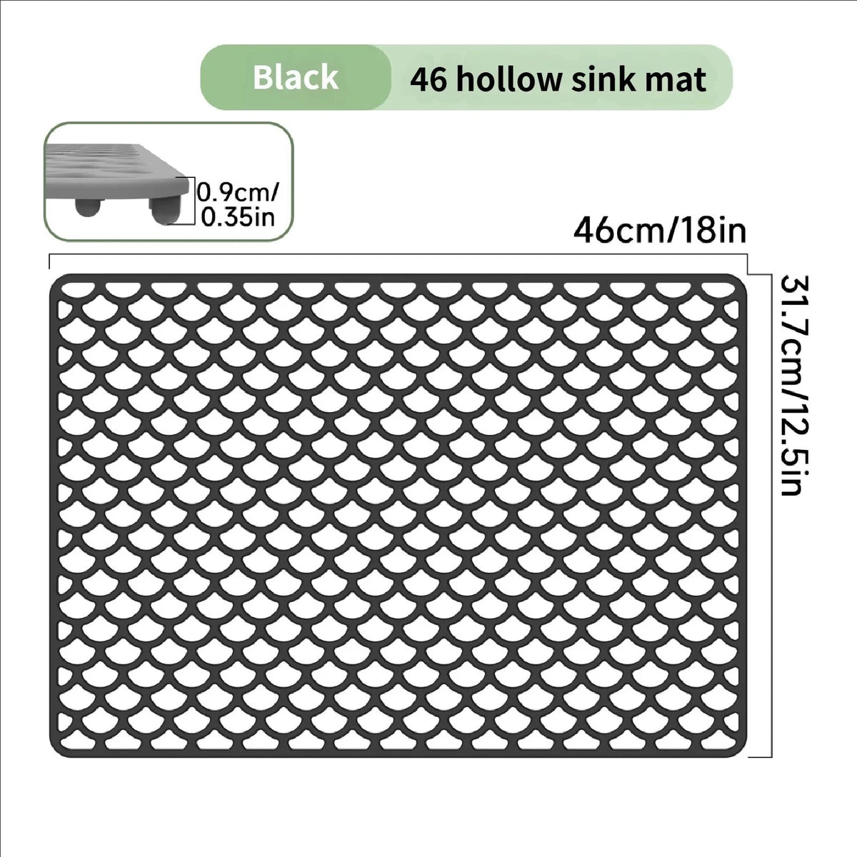 tapis silicone multifonctionnel moderne gris texture écailles respectueux environnement antidérapant protection évier cuisine