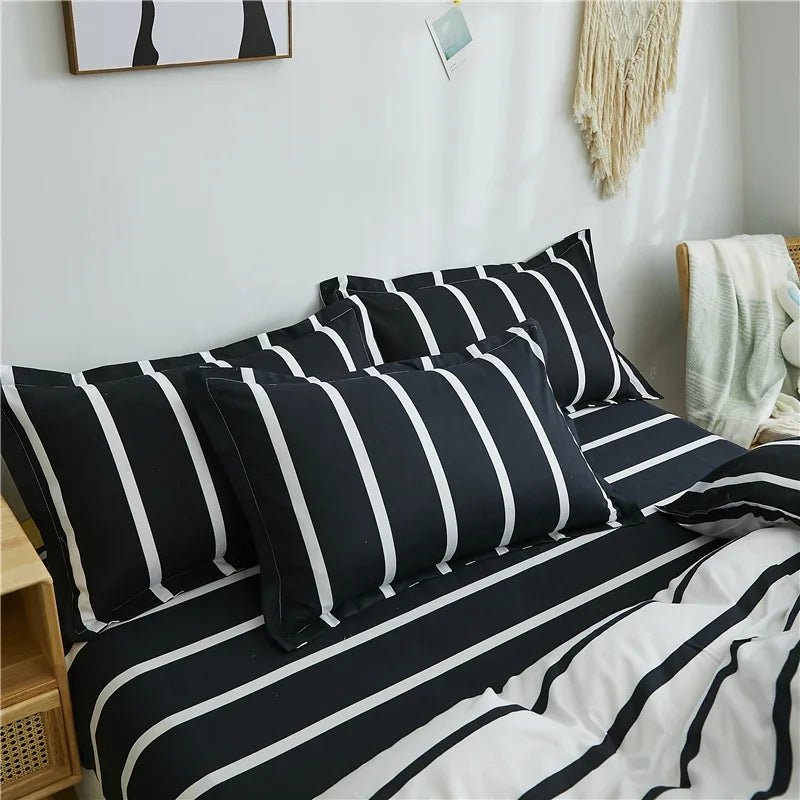 Housse de couette réversible montrant les deux côtés