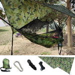 hamac camping moustiquaire camouflage protection soleil anti moustiques sac rangement corde suspension sécurité pratiqueextérieur