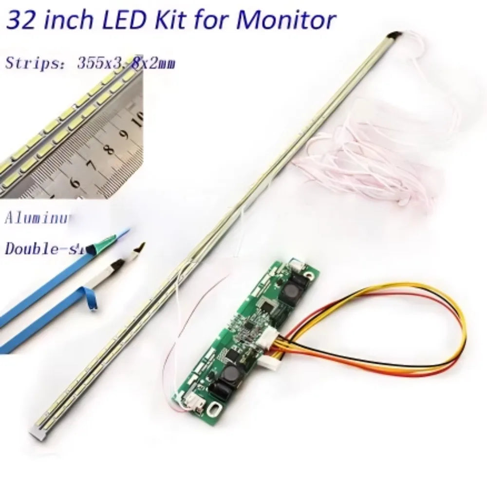Kit LED moniteur vert blanc noir électronique technologique 355mm 3.8mm 2mm