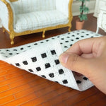 tapis peluche blanc noir multicolore moderne doux points noirs multicolores 22cm 15cm 20cm 15cm