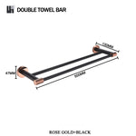 accessoires salle bain moderne porte serviettes noir cuivre doré fixations murales minimalistes