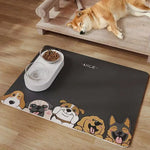 tapis anti dérapant absorbant chiens motif dessins animés moderne gris bol