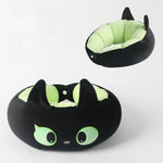 coussin voyage ergonomique forme noir vert clair texture veloutée moderne