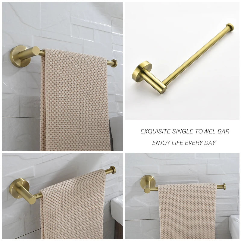 barre serviettes acier inoxydable or noir argent moderne lisse salle bain accessoire fixé