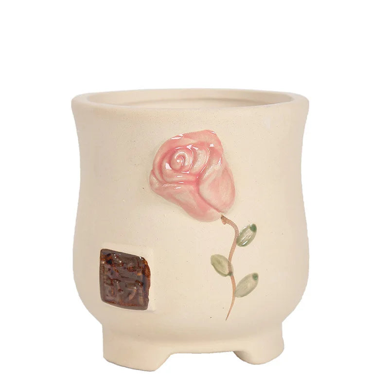 pots céramique succulentes vintage coloris variés décoration maison jardin fleurs animaux geometrique