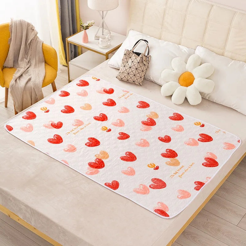 tapis sol moderne imperméable lit bébé motif coeur fleur couleur rouge bleu