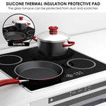 tapis protection induction silicone antidérapant thermochromique noir texturé géométrique pots casseroles