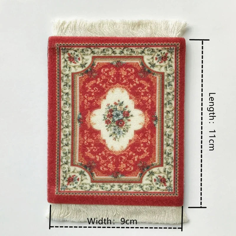 tapis table classique ornements floraux motifs géométriques franges rouge vert bleu beige blanc respectueux