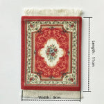 tapis table classique ornements floraux motifs géométriques franges rouge vert bleu beige blanc respectueux