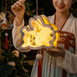 lampe décorative artisanale lapins dessins animés motifs floraux cordelette pompon opaques multicolores fête anniversaire