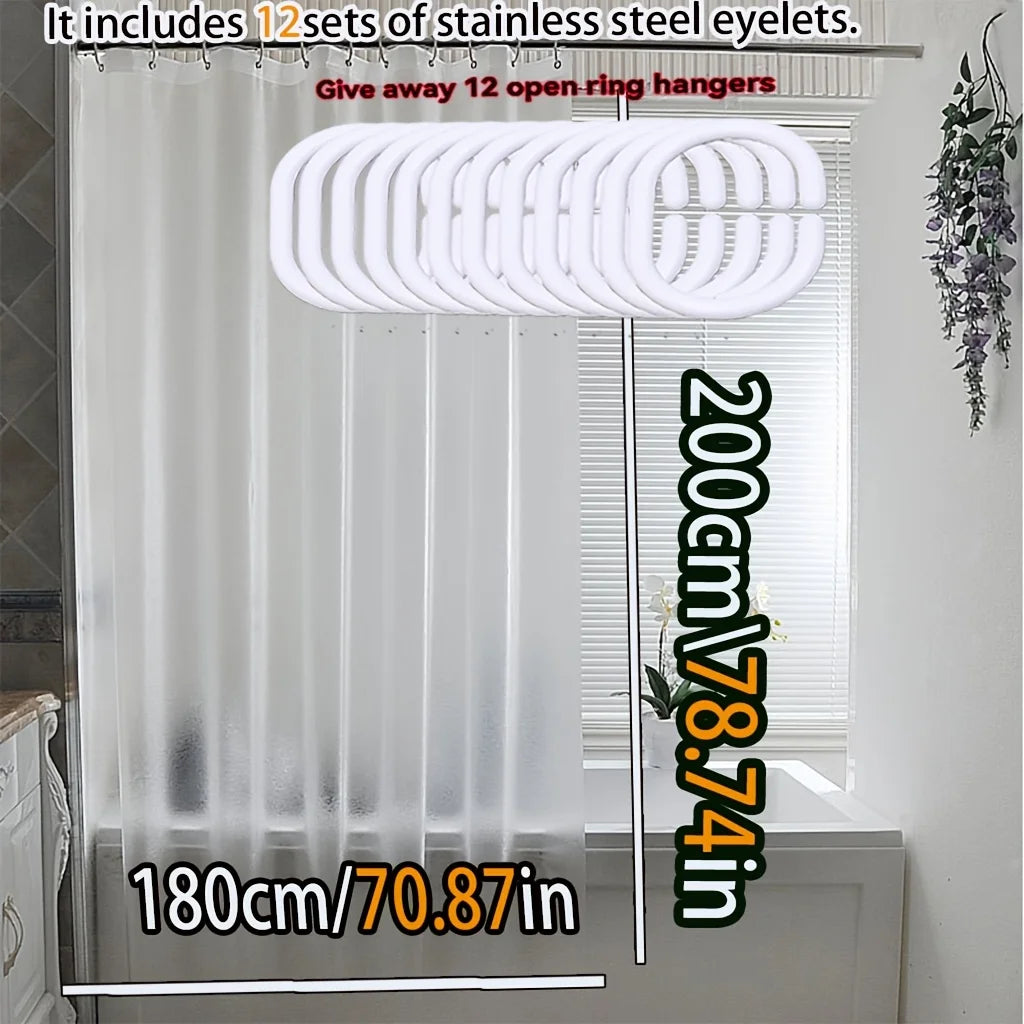 rideau douche blanc transparent moderne métal facile nettoyer respectueux l'environnement