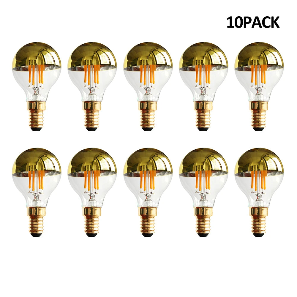 ampoules led dorées argentées vintage e14 e12 opalescentes modernes 400 lumens 4w