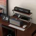 étagère pliable bois marron métal argenté moderne fonctionnelle clips niveaux rangement 30kg charge