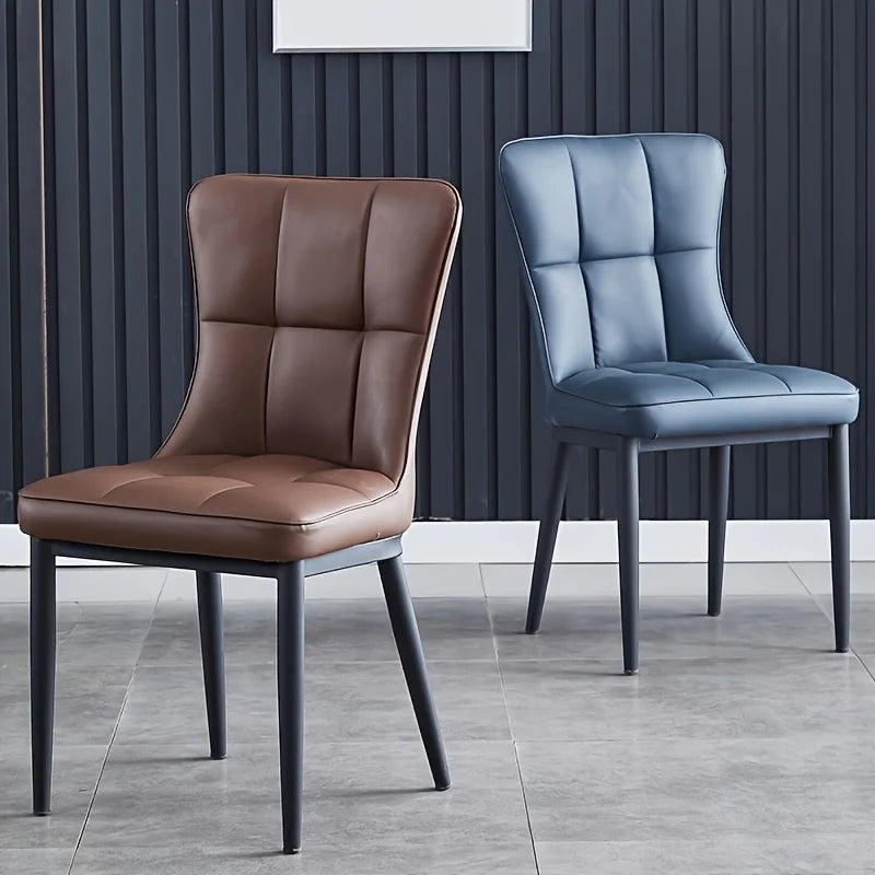 chaise salle manger moderne bleu marine motif losange métal contemporain
