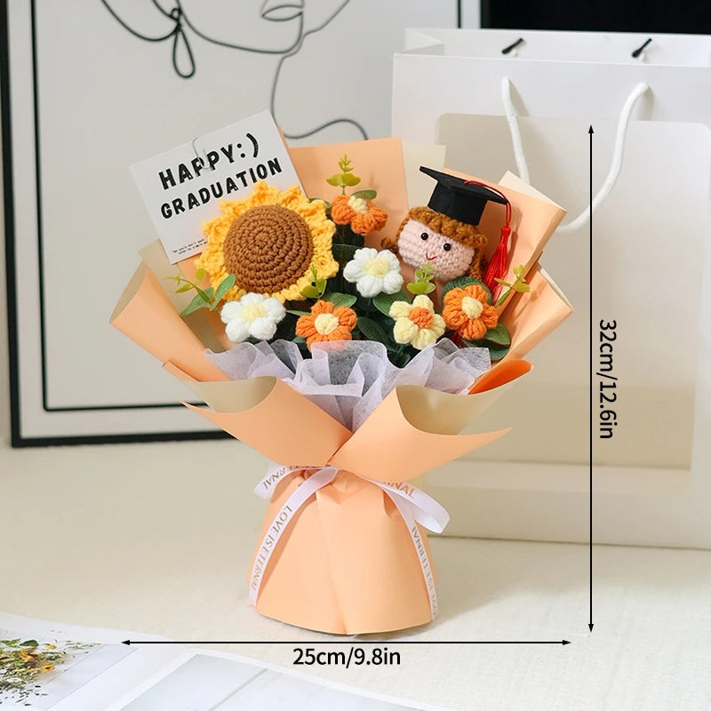 bouquet fleurs artificielles tournesols jaune orange blanc décoration mariage cadeau fête enseignants