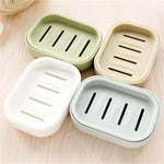 support savon moderne plastique couleur beige vert clair gris portable couvercle salle bain