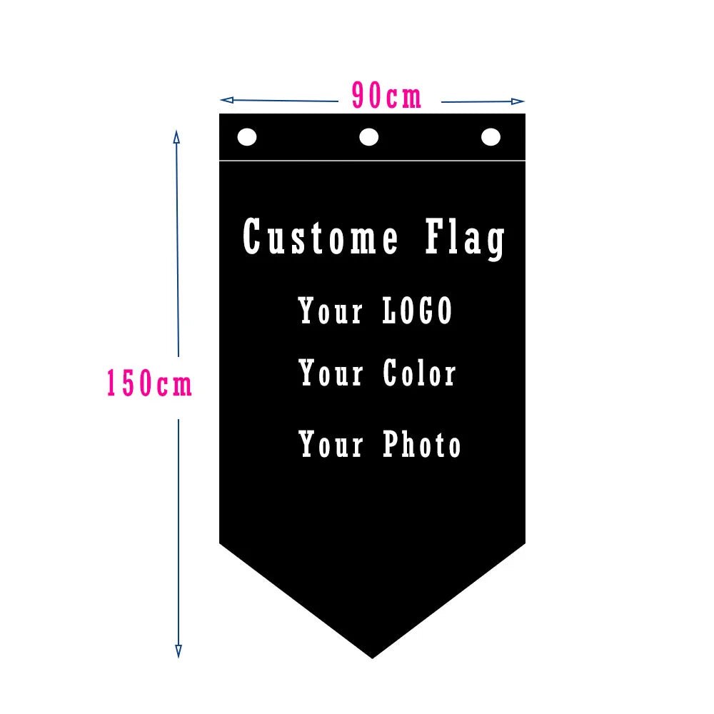 drapeau personnalisable 90x150cm noir uni classique hd digital printing polyester