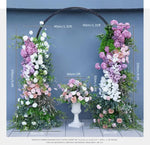 arche décorative florale violet rose blanc vert fleurs artificielles feuillage classique extérieur mariage événement