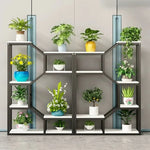 étagère modulaire métal bois industriel plantes d'intérieur pots fleurs blanc