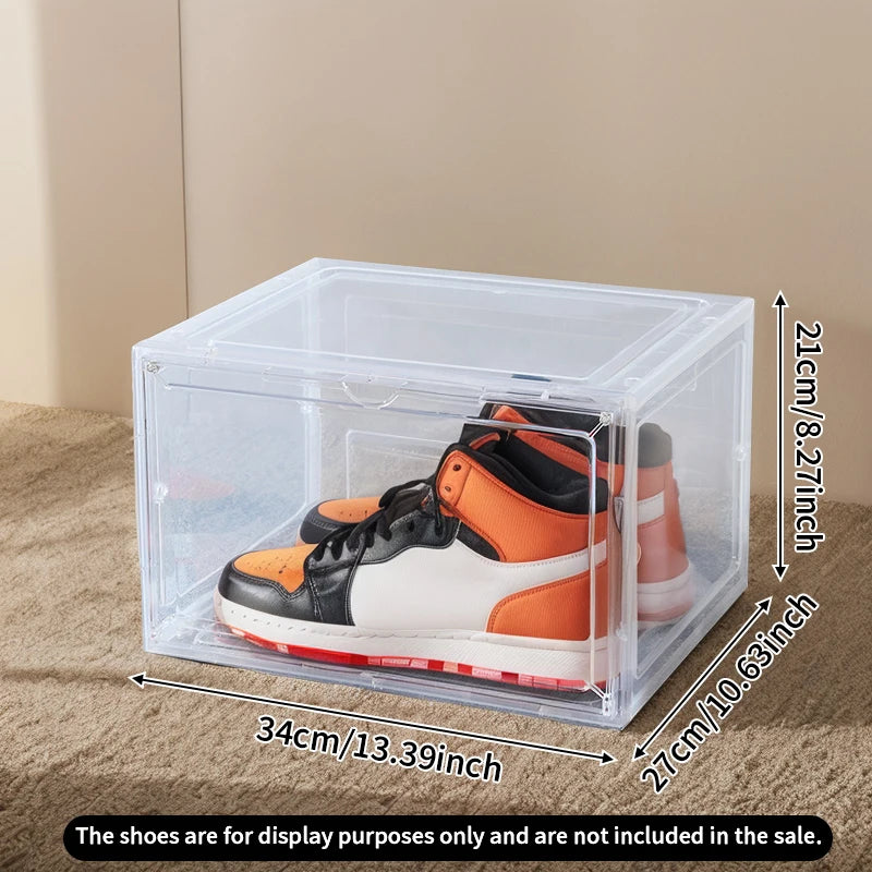 boîtes chaussures transparentes empilables moderne respectueuses environnement utilisation multiple