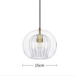 suspension lumineuse moderne transparente rayures verticales ampoule incluse câble noir chambre cuisine