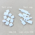 connecteurs led blancs translucides étanches 10mm 12mm 4mm pack 100pcs tail plug cap