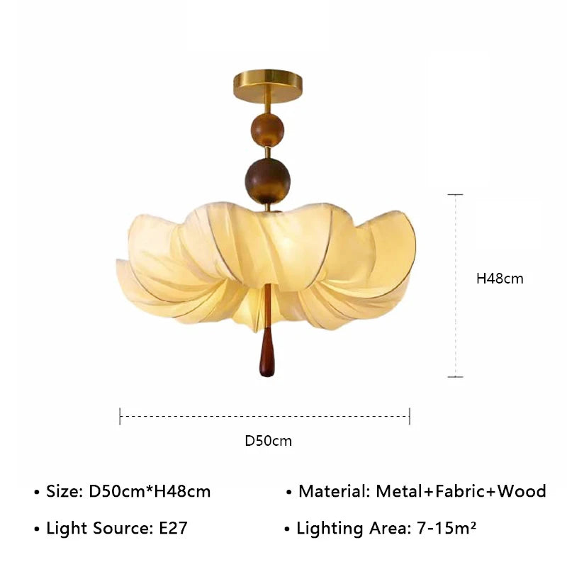 lampe suspendue tissu plissé moderne élégante blanc doré marron 249 2000 lumens 90 260V
