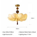lampe suspendue tissu plissé moderne élégante blanc doré marron 249 2000 lumens 90 260V