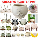 pots fleurs suspendus résine visage souriant chaise bascule balançoire tasse blanc personnaliséextérieurintérieur