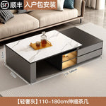 meuble tv moderne gris blanc marbre tiroirs rangement salon