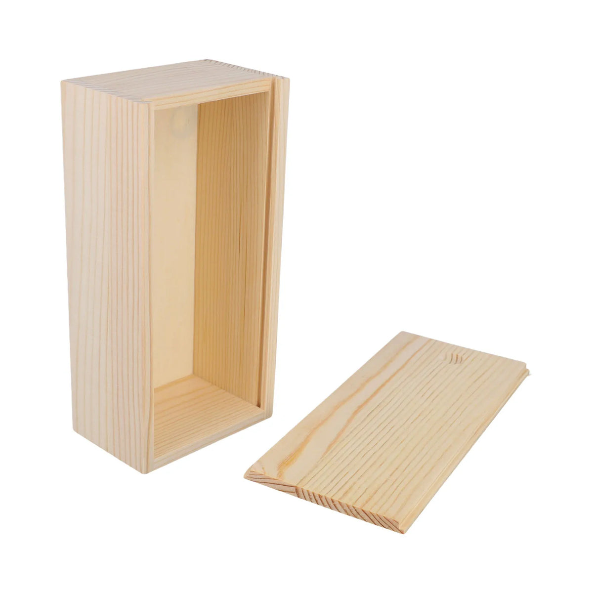 boîte bijoux bois naturel minimaliste couvercle coulissant grain rustique petite taille rangement