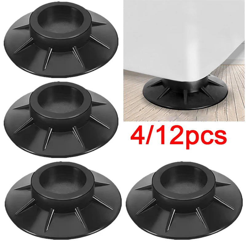 protections pieds machine laver amortisseurs anti vibration caoutchouc noir blanc 4pcs 12pcs suction radial