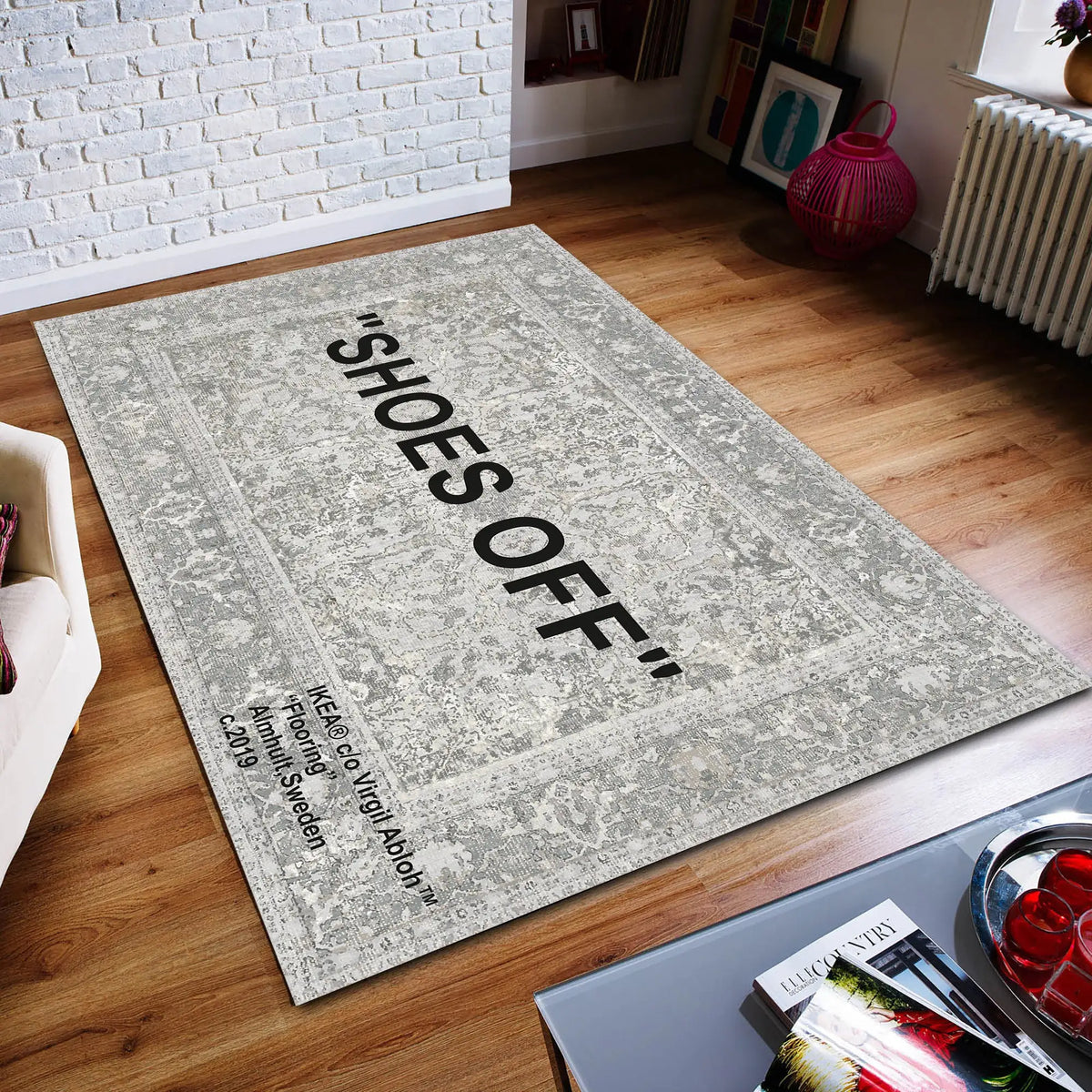 tapis moderne minimaliste polypropylène nuages motifs floraux noir bleu gris rouge 80x120cm