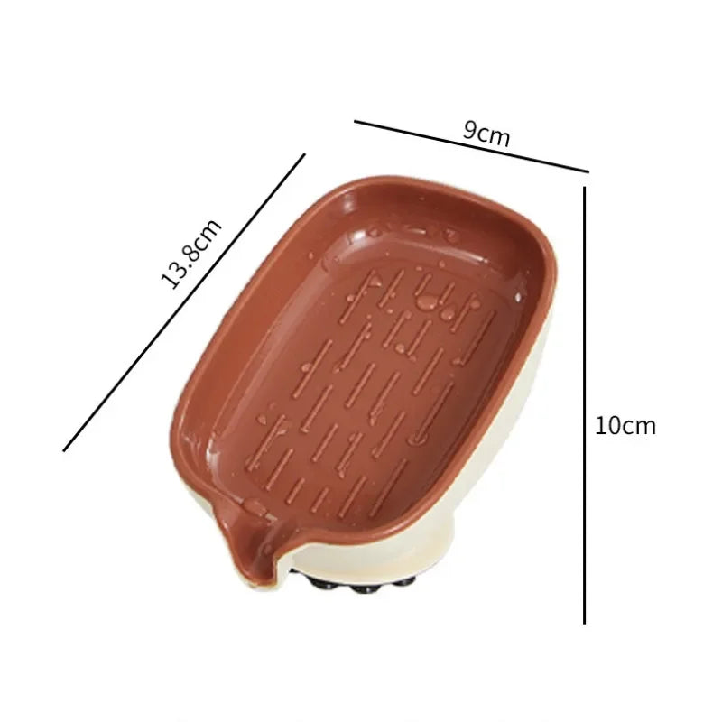 support savon moderne gris motifs dentelé adhésif salle bains marron motifs verticaux beige horizontaux