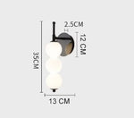 appliques murales modernes boules effet cristallisé noir blanc or led 45x45cm