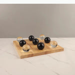 jeu boules noires transparentes modernes boîte rangement bois minimaliste lisses rondes