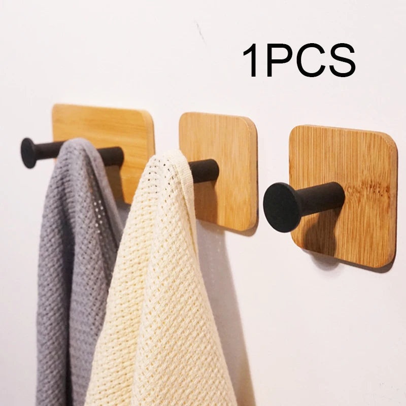porte serviettes adhésif moderne bois naturel noir blanc gris vert marron unique utilisation multiple