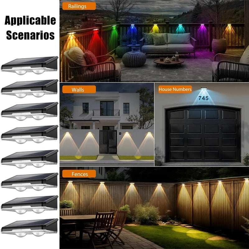 lampes solaires murales extérieures modernes ip65 led couleur variable panneau solaire texturé