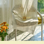rideau blanc floral translucide classique polyester fenêtre intérieur personnalisable hospitalière