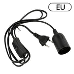 support lampe e27 douille on off interrupteur prise eu câble électrique noir blanc industrial