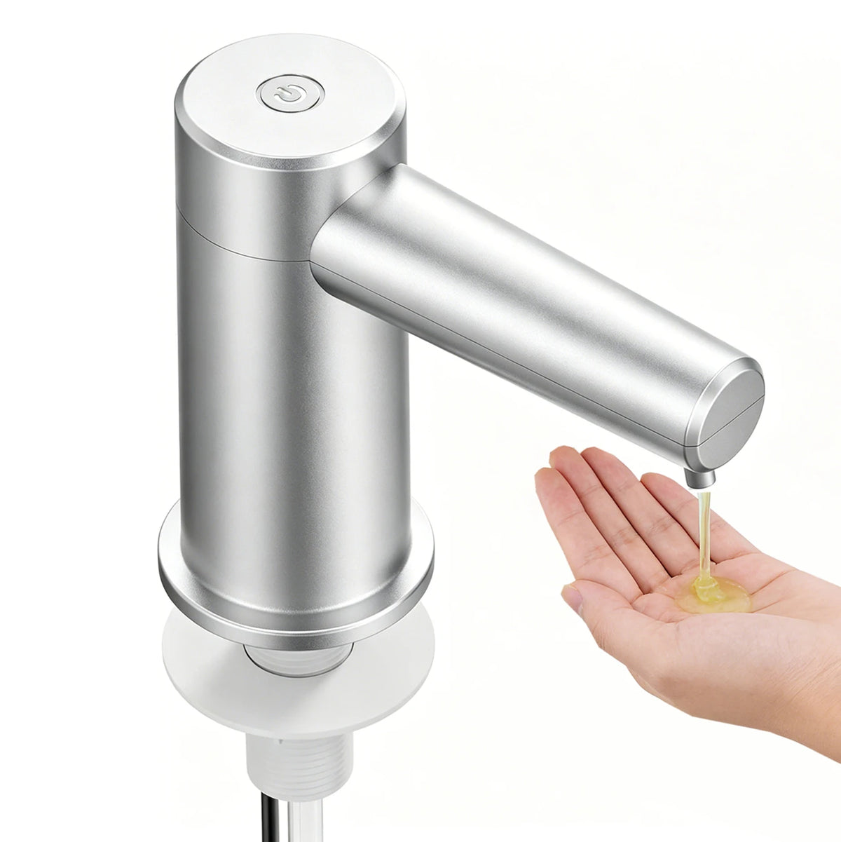 distributeur savon liquide automatique argenté moderne fixation recharge USB mousse liquide sensoriel infringement intelligente