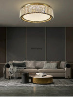 plafonnier moderne doré cristal strass brillant led 4200k 3000k 6000kversible