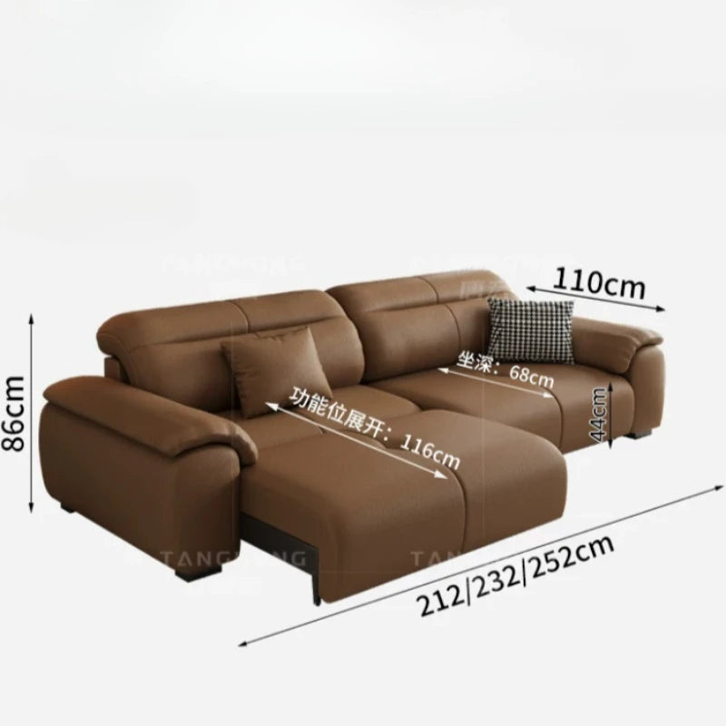 canapé d'angle bois contemporain marron coussins inclinable téléscopique salon maison