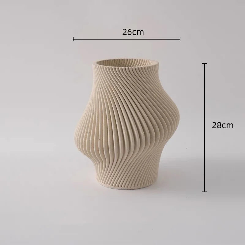 vase céramique moderne blanc texture tissée décoration intérieure plié