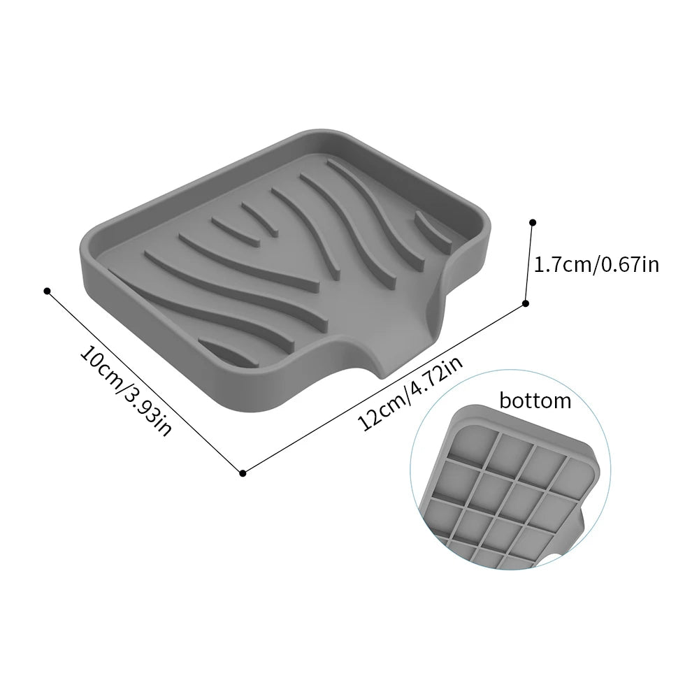support savon silicone rayures ondulées gris noir bleu rose moderne évier cuisine