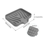 support savon silicone rayures ondulées gris noir bleu rose moderne évier cuisine