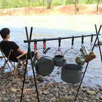 porte ustensiles pliables extérieur aluminium noir rouille camping suspension cuivré outdoors cuisson