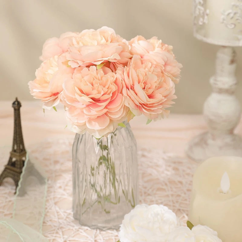 bouquet fleurs artificielles pivoine soie blanc violet romantique décoration mariage anniversaire diyintérieur